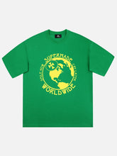 T-Shirt mit Globus-Print